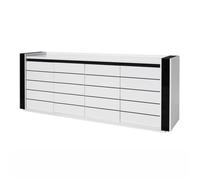 Buffet LINA blanc et noir avec LED - 220 x 87 x 50 cm