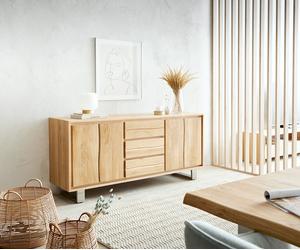 Buffet Live-Edge 170 cm chêne naturel 3 tiroirs 4 portes