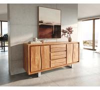 Buffet Live-Edge 172 cm acacia nature 3 tiroirs 4 portes