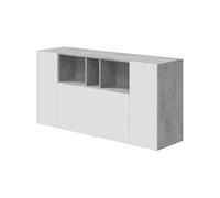 Buffet LOIRA Mélaminé artik et ciment 3 portes 3 niches de rangement L 150 P 41