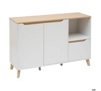 Buffet Luma rectangulaire 40x120cm 2 portes 1 tiroir blanc