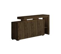 Buffet lumineux 4 portes niches ouvertes DAKOTA MDF Marron 170x35x80 cm