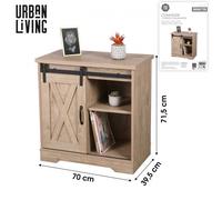 Buffet avec 1 porte coulissante Manhattan - Naturel