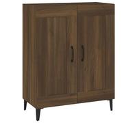 Buffet marron aspect chêne 69,5 x 34 x 90 cm - Ensemble de meubles de salon modernes en bois et fer - Buffet élégant pour salon, couloir ou salle à manger - Robuste et peu encombrant