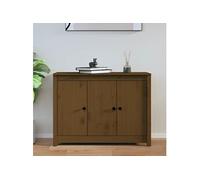 Vidaxl Buffet Marron Miel 100x35x74 Cm Bois Massif De Pin Marron