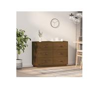 Vidaxl Buffet Marron Miel 100x40x75 Cm Bois Massif De Pin Marron