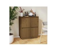 vidaXL Buffet Marron miel 60x34x75 cm Bois massif de pin813378 Brun G