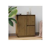 Vidaxl Buffet Marron Miel 60x34x75 Cm Bois Massif De Pin Marron
