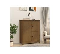 Vidaxl Buffet Marron Miel 83x41,5x100 Cm Bois Massif De Pin Multicolore