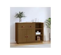 Vidaxl Buffet Marron Miel 98,5x40x75 Cm Bois Massif De Pin Multicolore