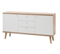 Buffet Merle 160Cm Chêne Riviera Blanc Mat Salon Commode 27343627