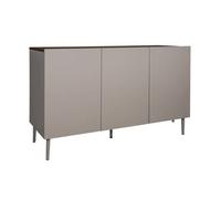 sweeek - Buffet métal et décor Bois 3 Portes 120cm Gris et Noyer - Ashton