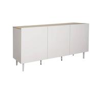 sweeek - Buffet métal et décor Bois 3 Portes 150cm Beige et Naturel - Ashton