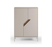 PEGANE Buffet, Meuble de Rangement avec 2 Portes Aspect Bois Coloris chêne, crème - Longueur 85 x Profondeur 40 x Hauteur 120 cm