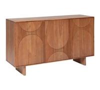 Buffet, meuble de rangement avec 3 Portes en bois coloris Marron - Longueur 150 x Profondeur 45 x Hauteur 90,5 cm - PEGANE - G
