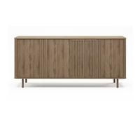 PEGANE Buffet, Meuble de Rangement avec 4 Portes Aspect Bois Coloris chêne - Longueur 180 x Profondeur 40 x Hauteur 80 cm