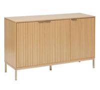 Buffet, meuble de rangement bas en bois coloris beige - Longueur 120 x Profondeur 40 x Hauteur 76 cm