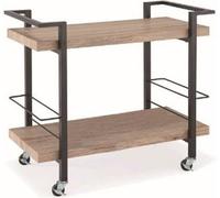 Buffet, meuble de rangement design pour cuisine ou salle à manger TROLLEY. Couleur bois et noir.