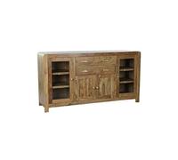 Buffet meuble de rangement en acacia coloris naturel - Longueur 150 x Hauteur 81 x Profondeur 40 cm