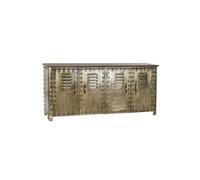 Buffet meuble de rangement en métal coloris doré - Longueur 152 x Hauteur 69 x Profondeur 35 cm