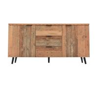 Buffet Meuble TV avec étagères ajustable - 2 portes + 3 tiroirs - Bois de panneaux de particules - Vintage Marron - 140 x 35 x 70cm
