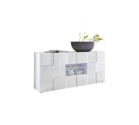 Buffet MILANO Décor laqué brillant 2 portes 2 tiroirs L181 P43 H84 cm Blanc