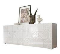 Buffet 4 portes MIRO laqué blanc brillant Blanc