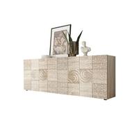 Buffet - MIRONA - 4 portes - Chêne Samoa avec serigraphie - 241 x 43 x 84 cm