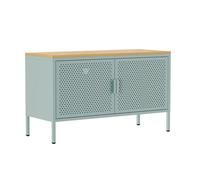 Buffet moderne 2 portes L100 cm en métal vert sauge - Oviala