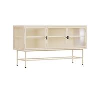Buffet Moderne 3 Portes 120 cm en métal et Verre écru