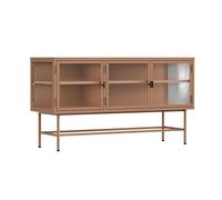 Buffet Moderne 3 Portes 120 cm en métal et Verre Marron