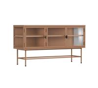 Buffet moderne 3 portes 120 cm en métal et verre marron - Oviala