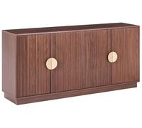 Buffet Moderne à 4 Portes Haut en MDF Façade Cannelée Marron Foncé Numurkah