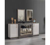 Buffet moderne avec 2x miroirs Designer Salon Meubles Bois Commode
