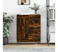 Buffet moderne avec 3 tiroirs et pieds en métal - Meuble de rangement pour salon ou couloir - Armoire brillante
