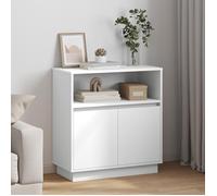 Buffet moderne blanc - vidaXL - Éclairage LED - Étagères ajustables - Grand rangement