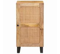 Buffet moderne en bois de manguier massif - Marron - 40 x 33 x 75 cm - Avec porte - Espace de rangement polyvalent pour salon, salle à manger et couloir - Meuble élégant