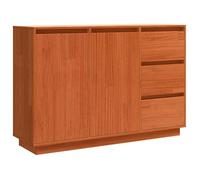 vidaXL Buffet avec tiroir avec stockage avec porte Marron 111 x 34 x 75 cm Bois de pin massif