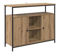 vidaXL Buffet Chêne artisanal 100 x 35 x 80 cm – Bois d'ingénierie, 2 portes, assemblage requis
