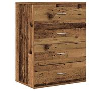 Buffet moderne en bois d'ingénierie - vidaXL - 60x39x80 cm - Bois ancien - 4 tiroirs - Assemblage requis
