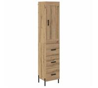 Buffet moderne en bois d'ingénierie - vidaXL - Chêne artisanal - 34,5x34x180 cm - Avec tiroir - 1 porte à charnières