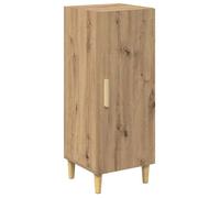 Buffet moderne en bois d'ingénierie - vidaXL - Chêne artisanal - 34,5x34x90 cm - Étagères - 1 porte à charnières