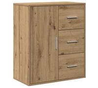 Buffet moderne en bois d'ingénierie - vidaXL - Chêne artisanal - 60x31x70 cm - 3 tiroirs - 1 porte à charnières