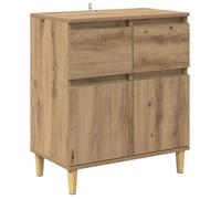 Buffet moderne en bois d'ingénierie - vidaXL - Chêne artisanal - 60x35x70 cm - Tiroirs avec roulement à billes