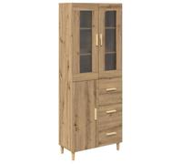 Buffet moderne en bois d'ingénierie - vidaXL - Chêne artisanal - 69,5x34x180 cm - Avec tiroir - 3 portes