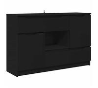 Buffet moderne en bois d'ingénierie - vidaXL - Noir - 100x30x65 6 cm - Avec tiroir - 2 portes