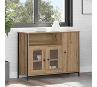 Buffet Moderne et Minimaliste en Bois d'Ingénierie avec Portes à Charnières et Finition Mate pour Salon ou Salle à Manger - Design Élégant avec Étagères