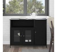 Buffet Moderne et Minimaliste en Bois d'Ingénierie avec Portes à Charnières et Finition Mate pour Salon ou Salle à Manger, Design Rectangulaire Élégant