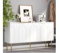 Buffet moderne et simple 140 cm avec armoire et rangements - Ensemble salon design Blanc140x38x75cm