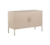 Buffet Moderne Industriel en Acier avec 2 Portes Étagères Beige Uria